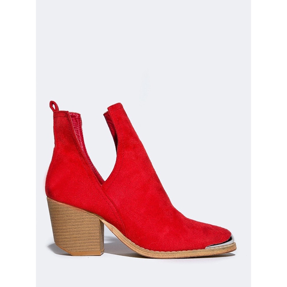 Western Red Ankle Booties Cowgirl Boots 7.5 New